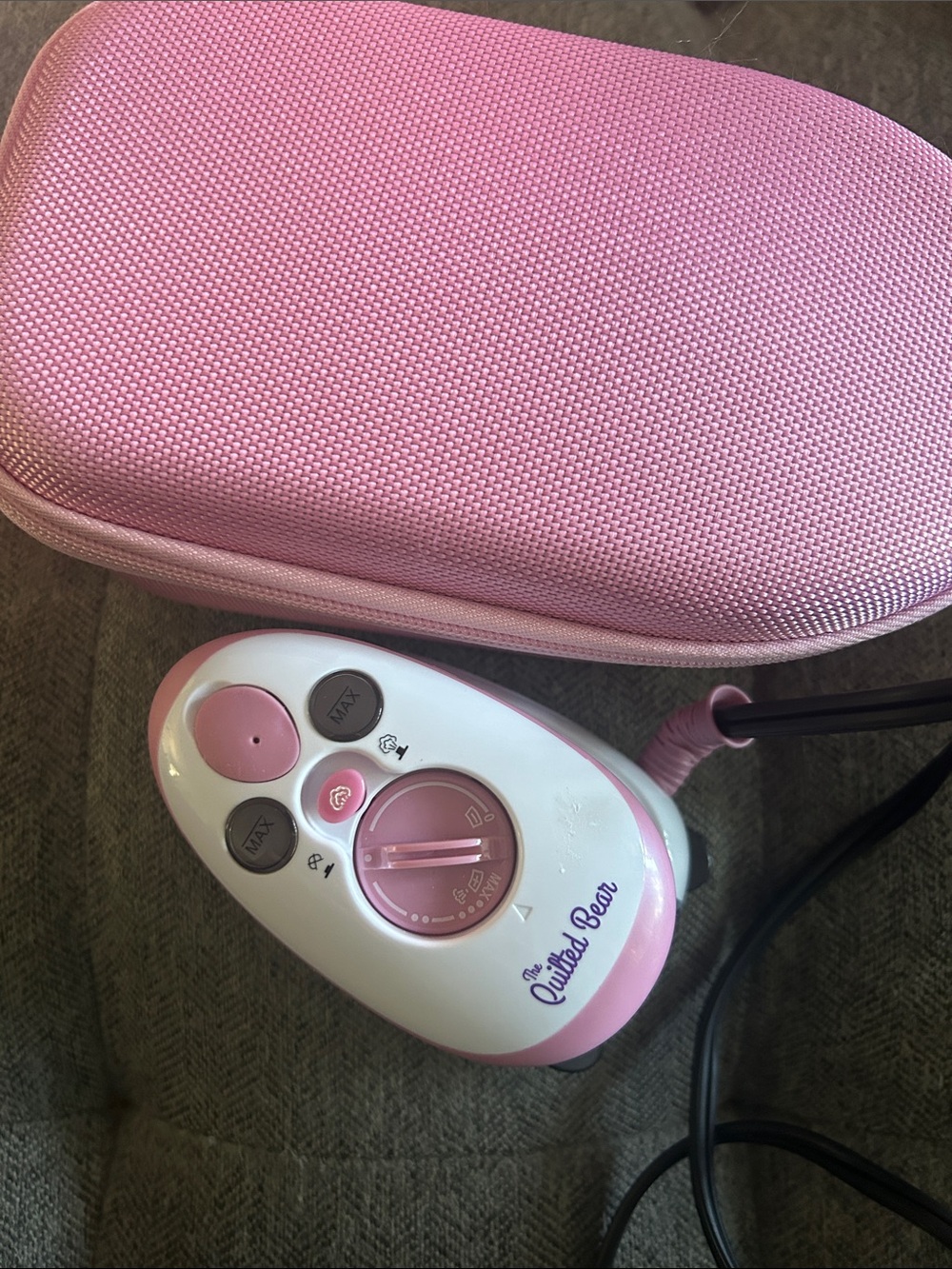 The quilted Bear premium mini Steam iron with carry case and iron rest set